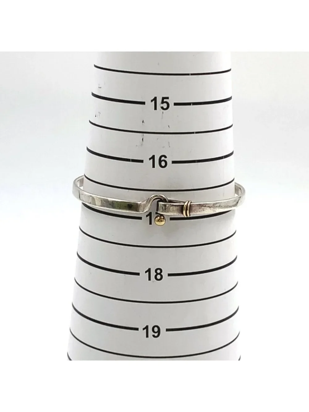 Tiffany & Co Hook Eye Yellow Gold Silver Bangle Bracelet